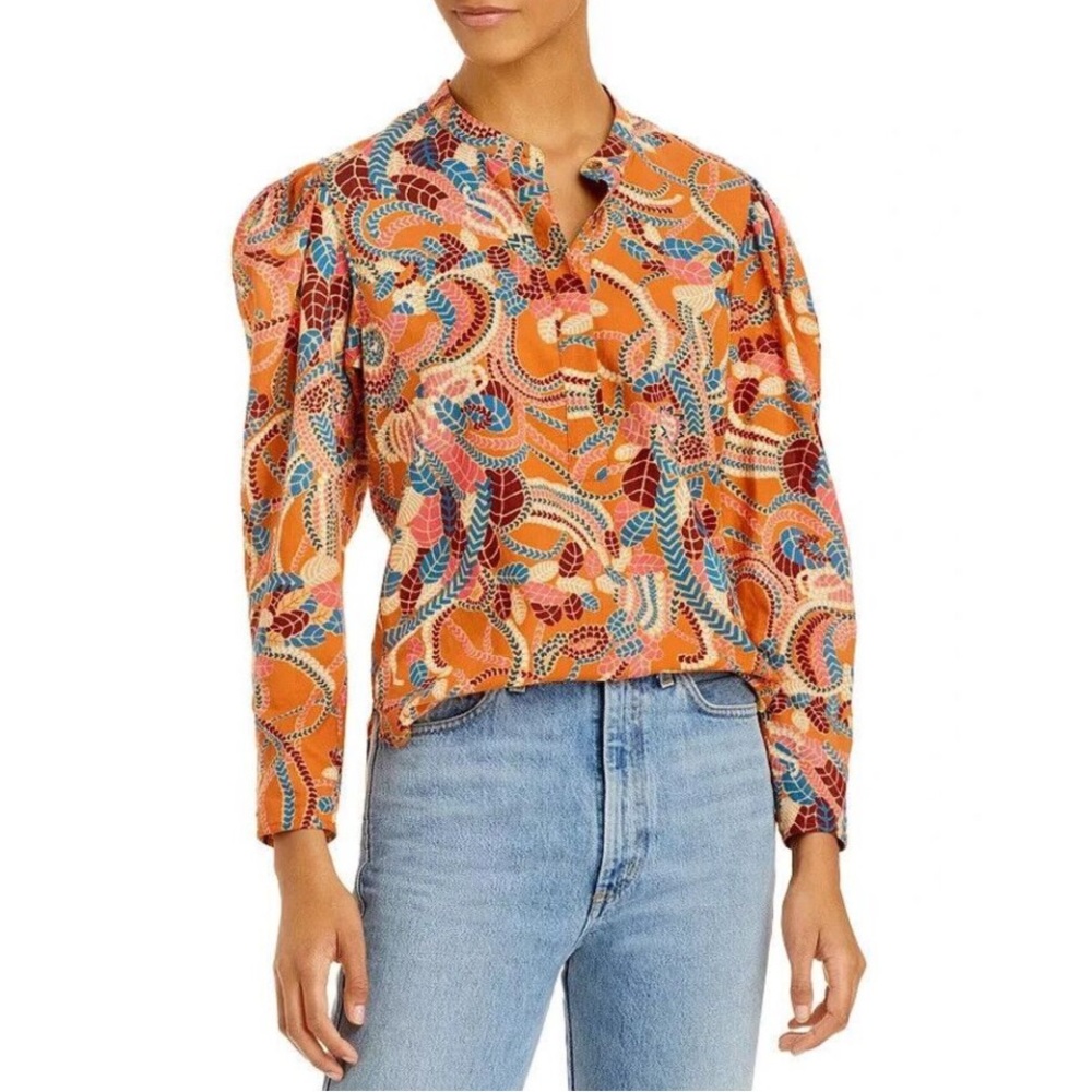 Women's ALC Orange Patterned Top Size 14